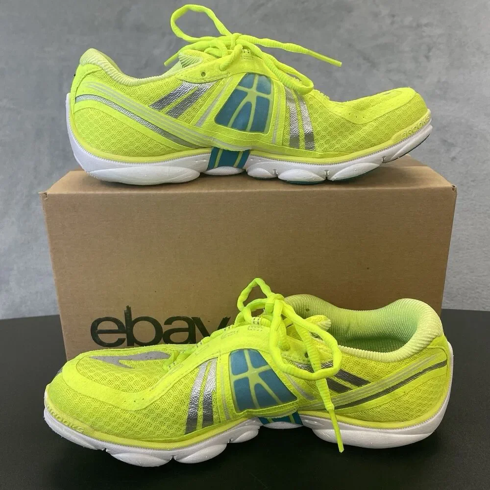 Brooks PureConnect 3 Women's Running Shoes Neon Yellow/Teal Low Top Lace-Up